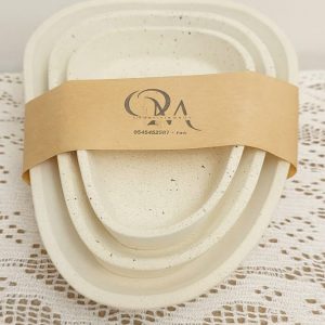 סט 3 מגשים אובלים מבטון פולימרי