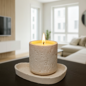 סט מגש וכלי כולל שאווה לנר סטון־לייט מבטון פולימרי אבן