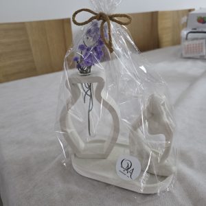 סט מבטון פולומרי מגש+אגרטל+פסל  סטון־ארט