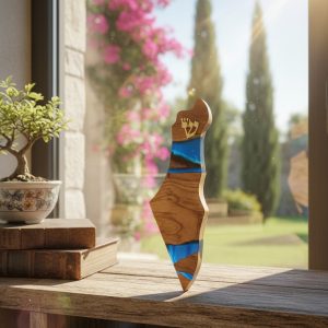 מזוזה ארץ ישראל עץ זית משולב אפוקסי