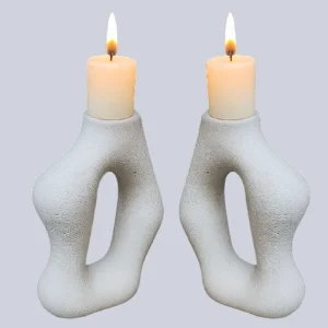 זוג פמוטים בעיצוב מיוחד אבן ירולשמי