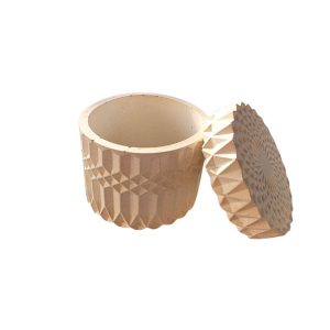 קערית עגולה מעויינים + מכסה 9 טבעי