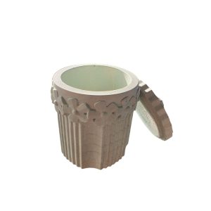 קערית עגולה פרחים + מכסה 10