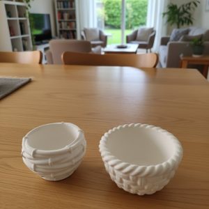 קערית בצורת צמה/קליעה להגשה מבטון פולימרי